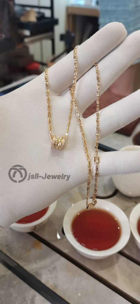 Jsll-Jewelry | 18K rose gold necklace set with diamonds