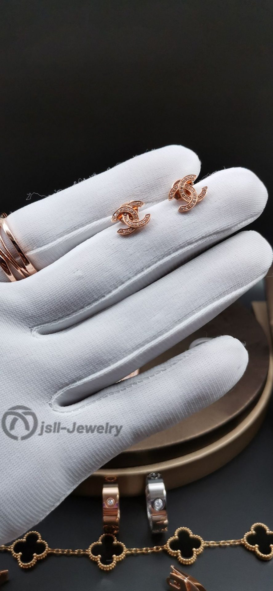 Jsll-Jewelry | 18K rose gold, classic stud earrings