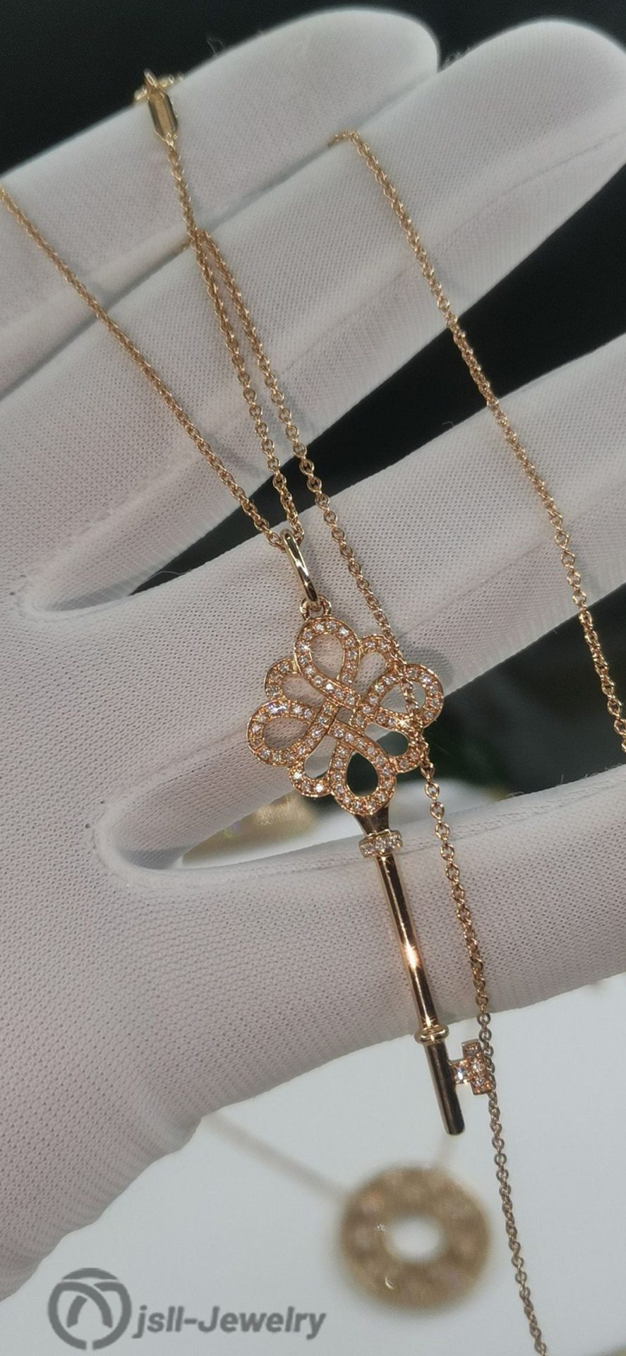 Jsll-Jewelry | 18k rose gold key necklace