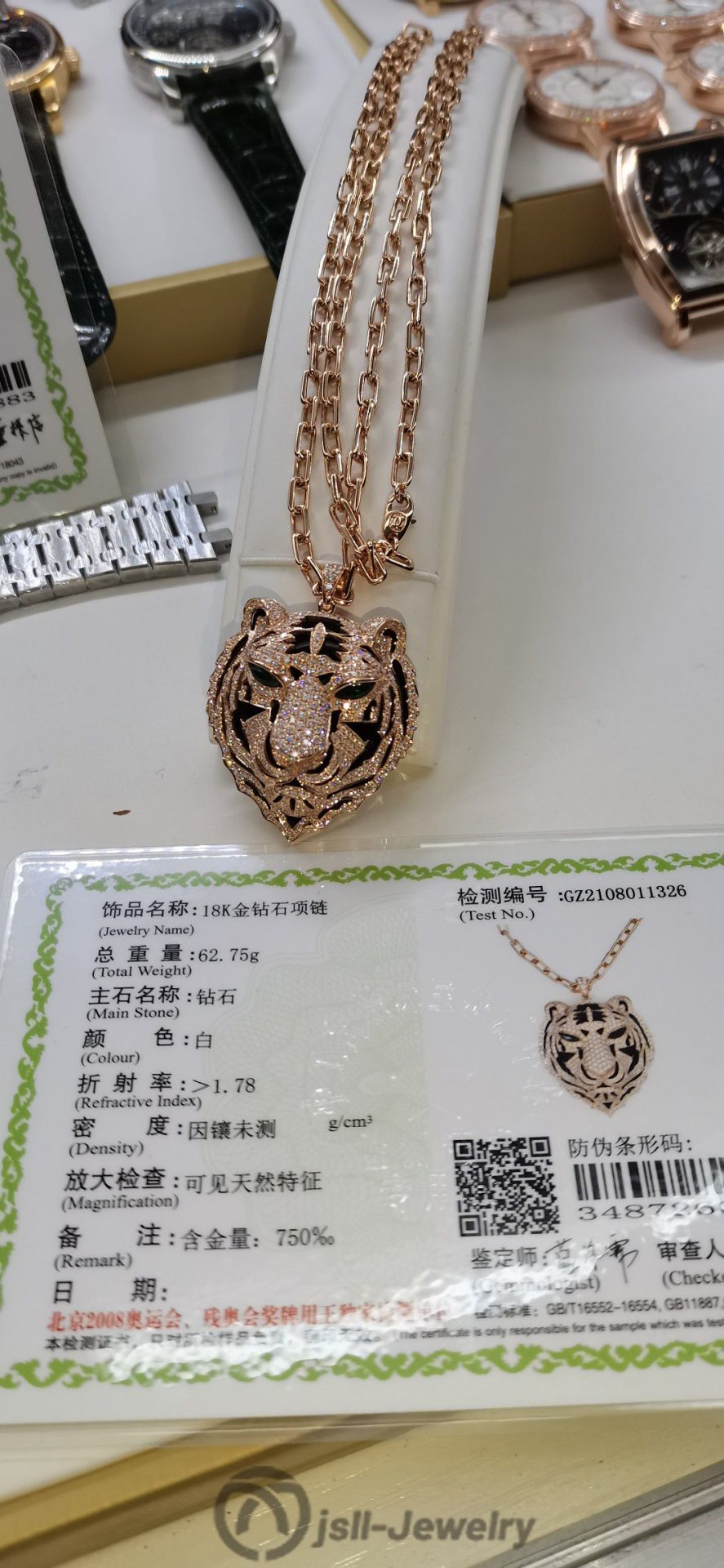 Jsll-Jewelry | 18-karat rose gold with diamonds, deluxe Tiger Head