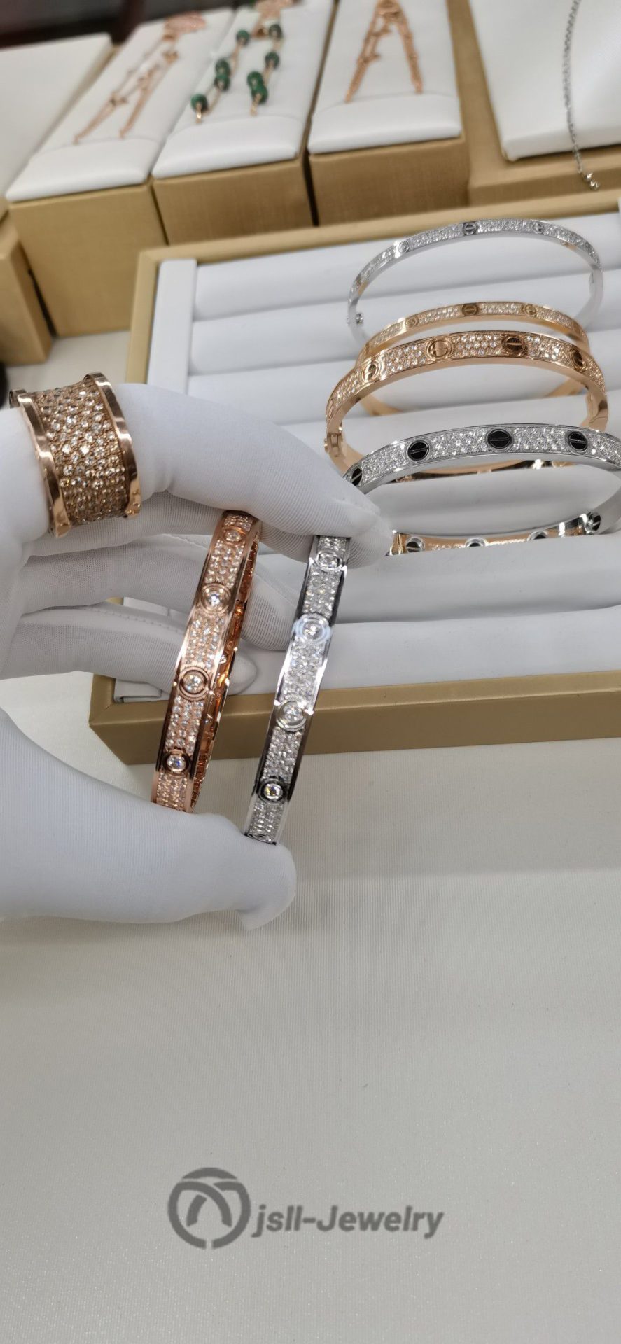 Jsll-Jewelry | 18K white gold, rose gold, main diamond bracelet