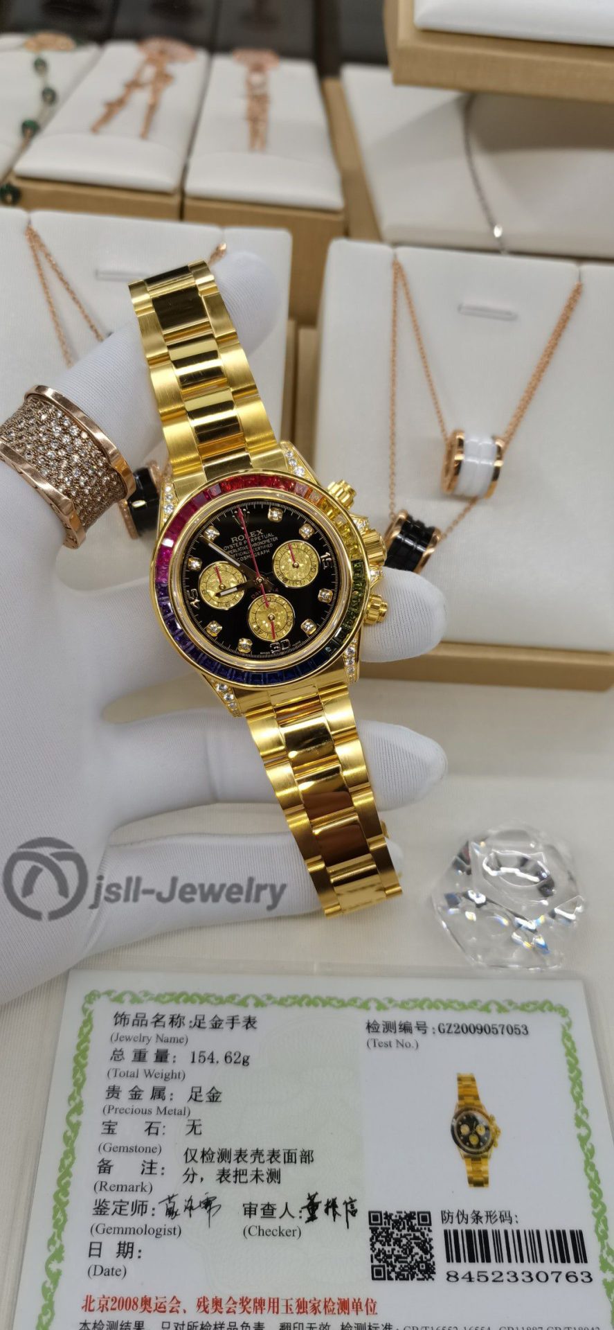 Jsll-Jewelry | Three Eyes New, Rainbow Ditona Watch (Gold plated)