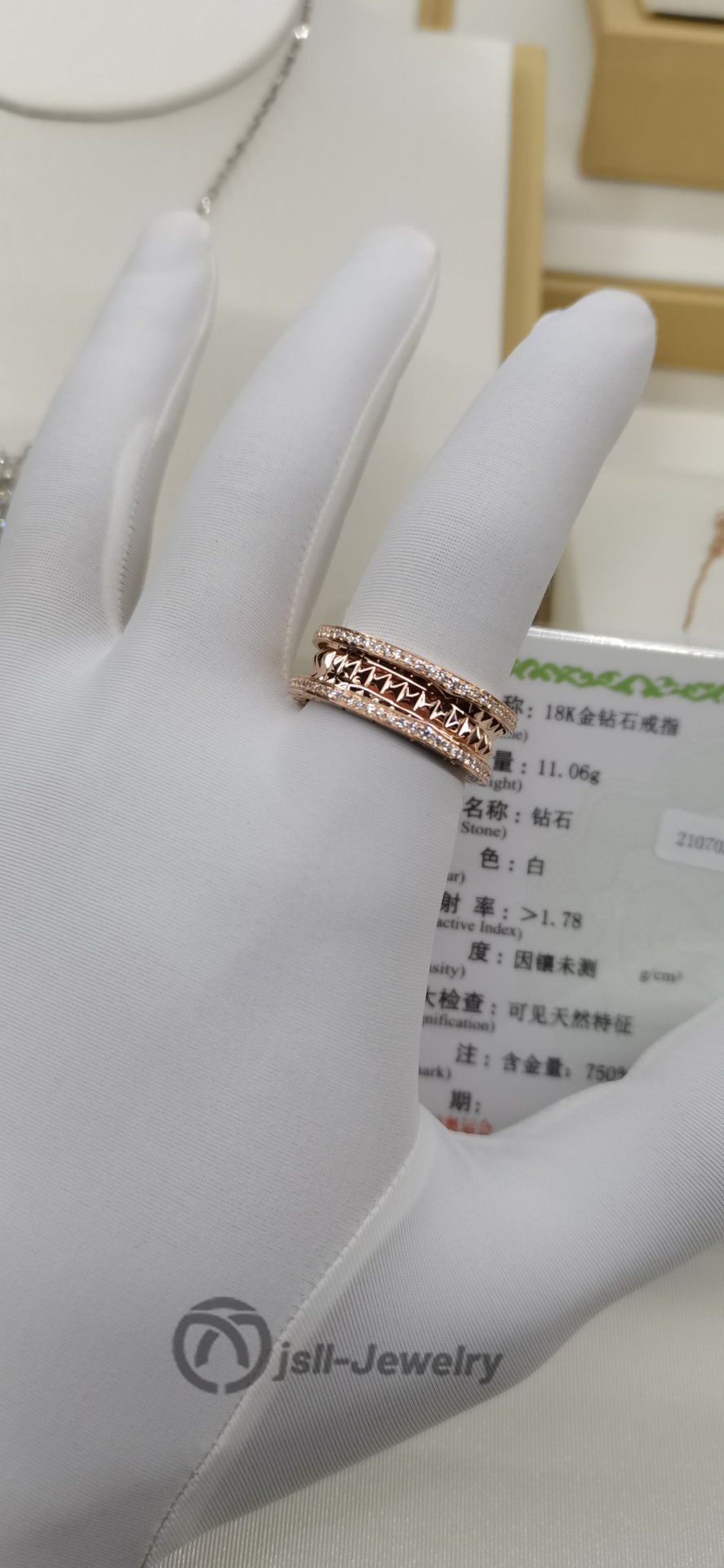 Jsll-Jewelry | 18K rose gold set with diamond ring