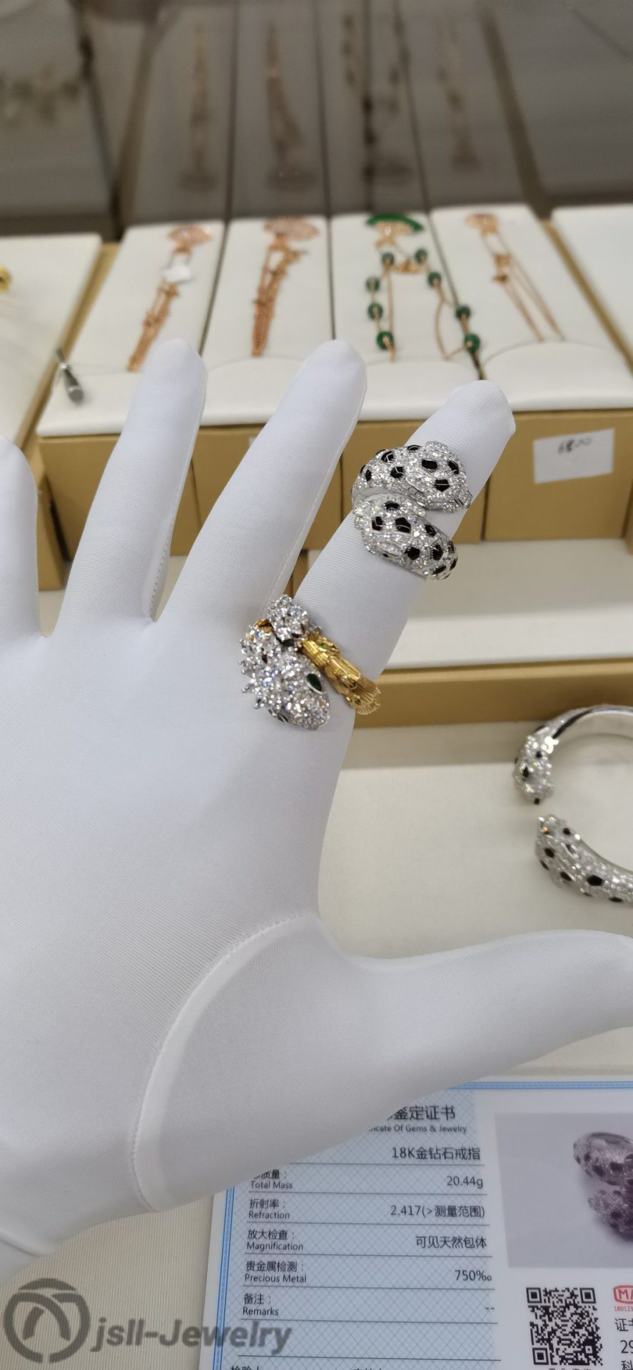 Jsll-Jewelry | Luxury double leopard diamond ring