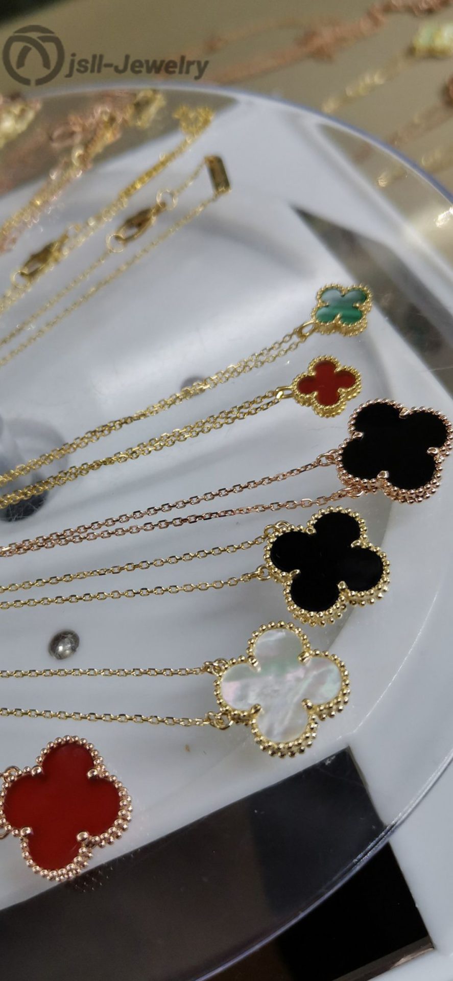 Jsll-Jewelry | 18-karat gold lucky four-leaf clover necklace