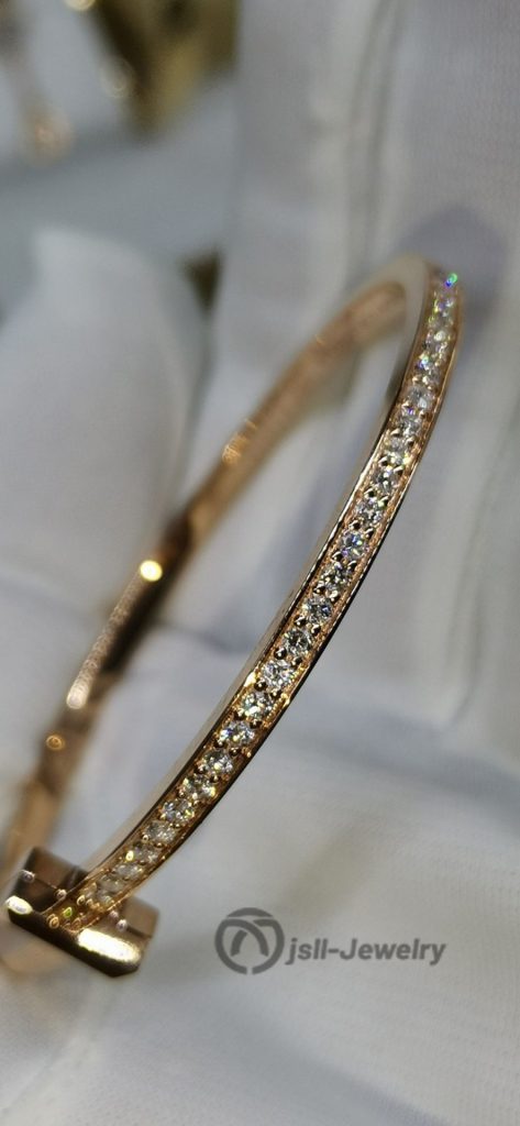 Jsll-Jewelry | 18K rose gold half-diamond bracelet