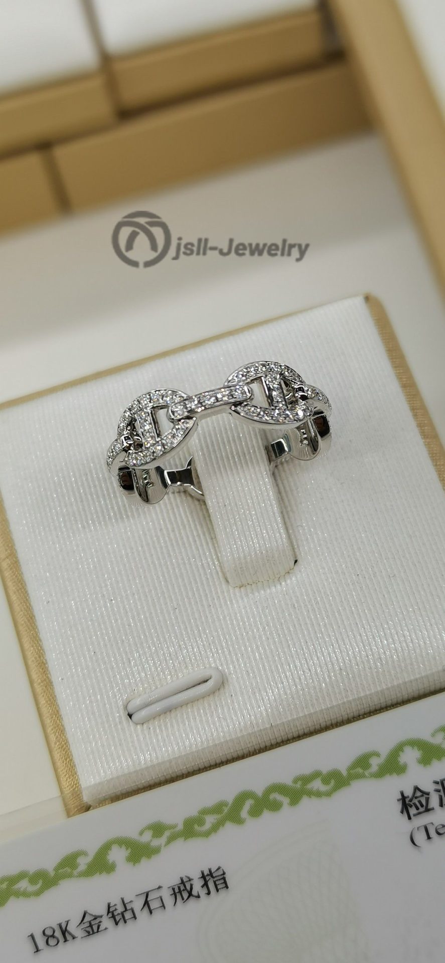 Jsll-Jewelry | 18K white gold pig nose diamond ring