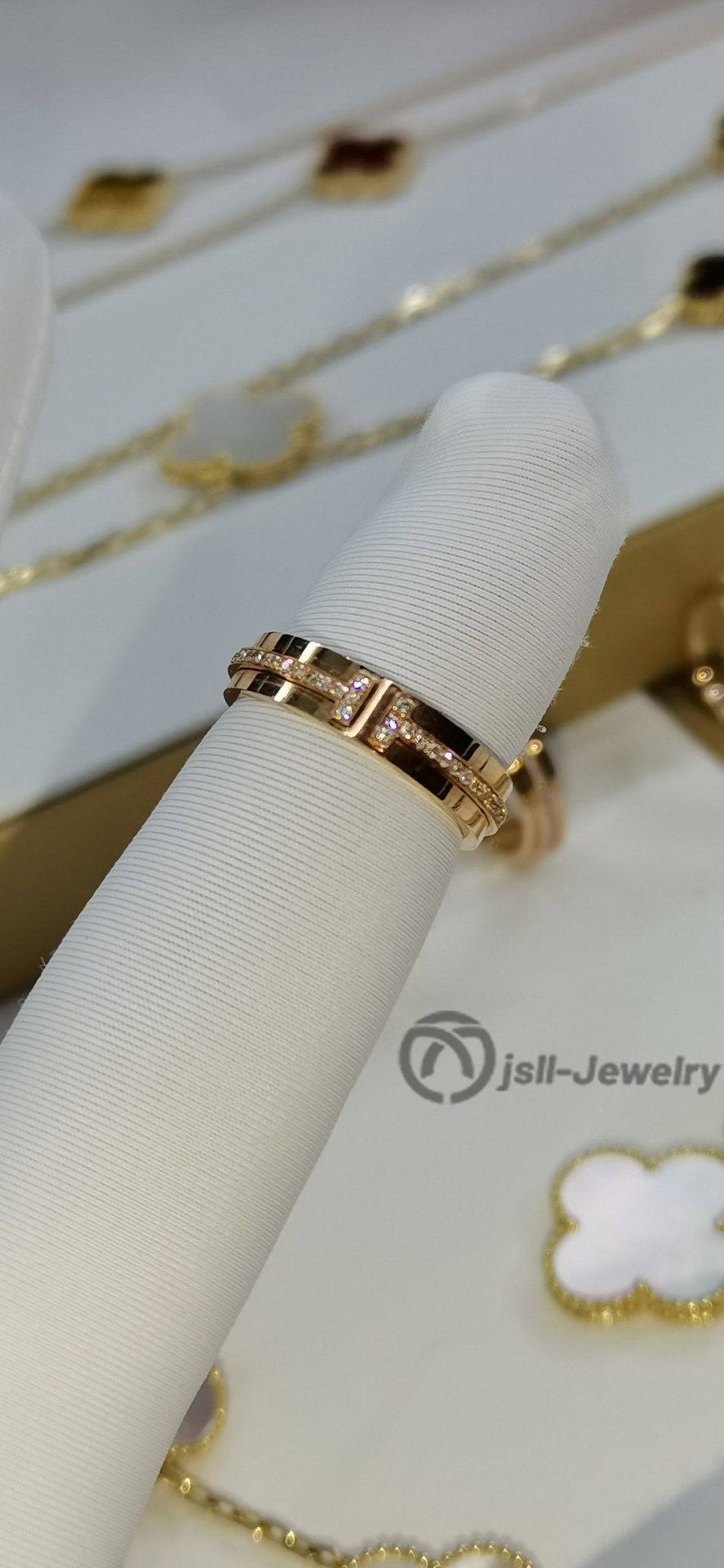 Jsll-Jewelry | 18K rose gold set with diamond ring