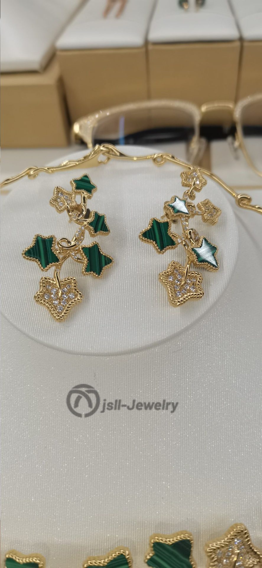 Jsll-Jewelry | Royal gift malachite earrings