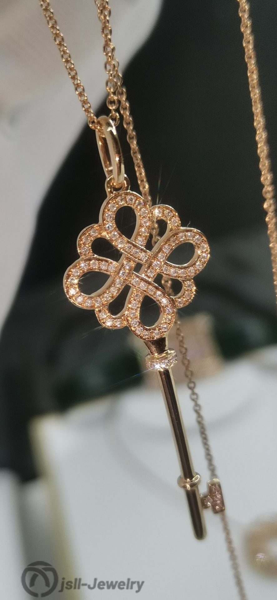 Jsll-Jewelry | 18k rose gold key necklace