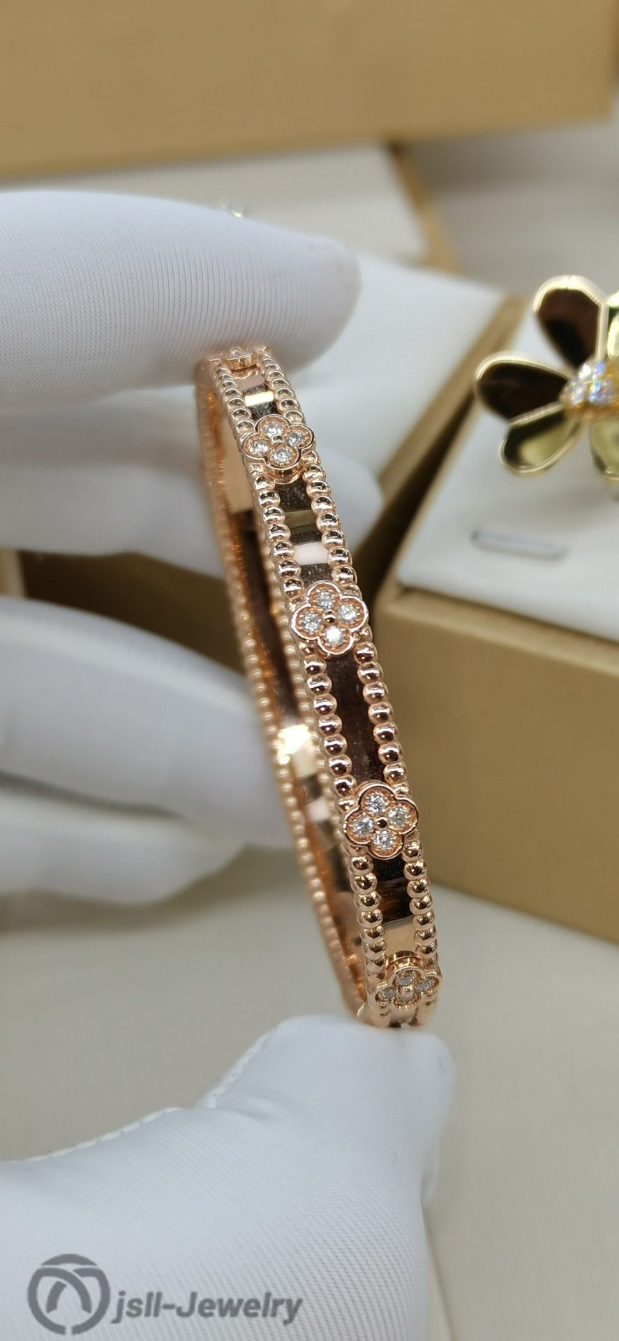 Jsll-Jewelry | 18-karat rose gold bracelet with all flowers and stars