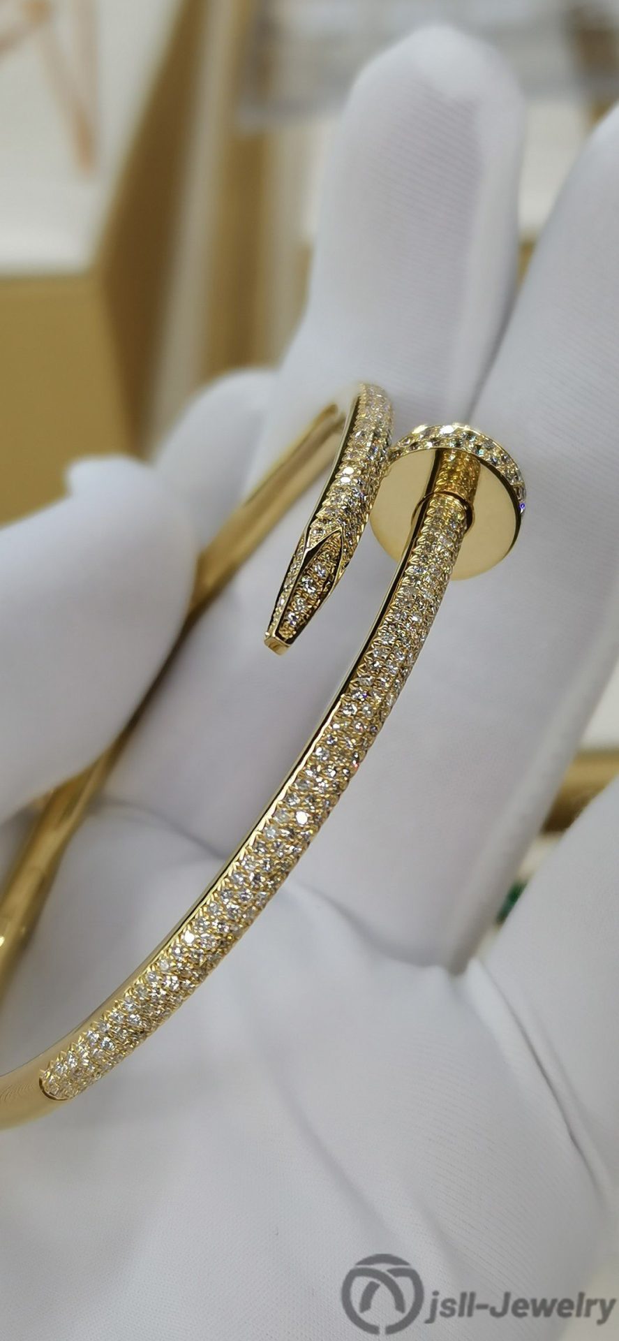 Jsll-Jewelry | 18K gold, diamond iron nail bracelet