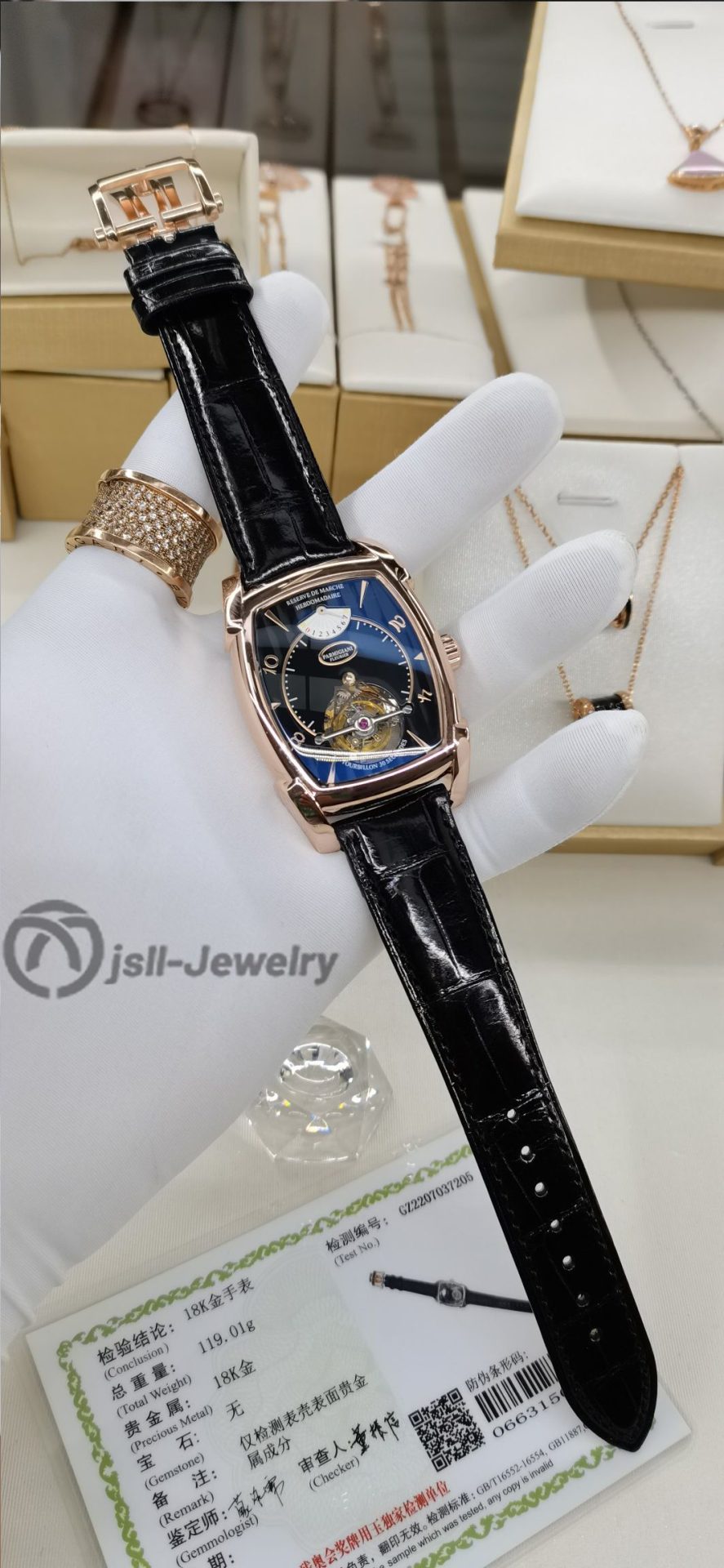 Jsll-Jewelry | Square tourbillon watch (gold plated)