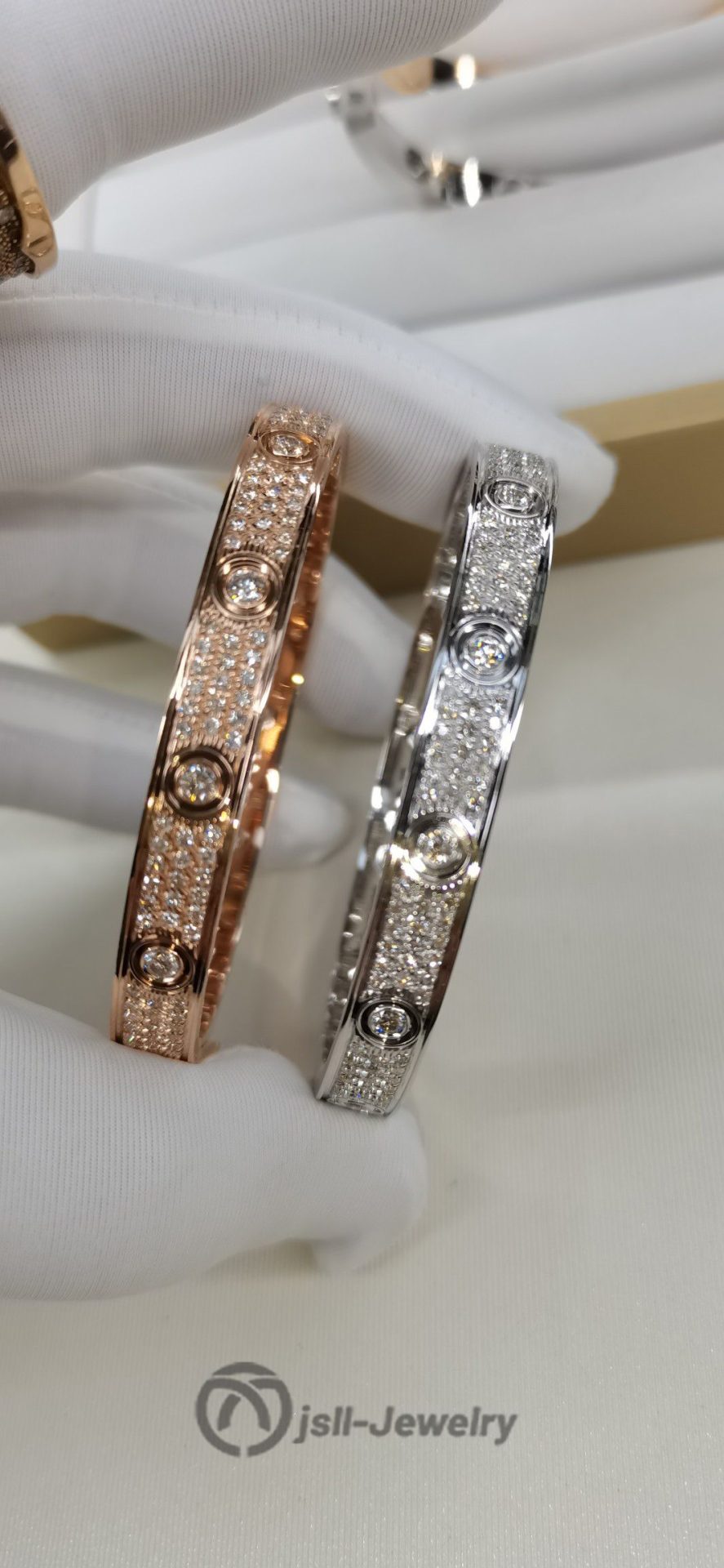 Jsll-Jewelry | 18K white gold, rose gold, main diamond bracelet