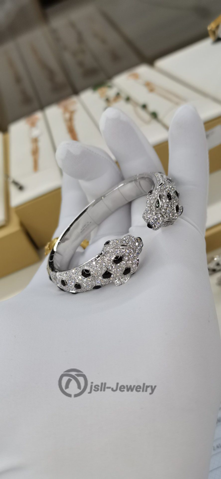 Jsll-Jewelry | Luxury heavy gold double headed leopard bracelet