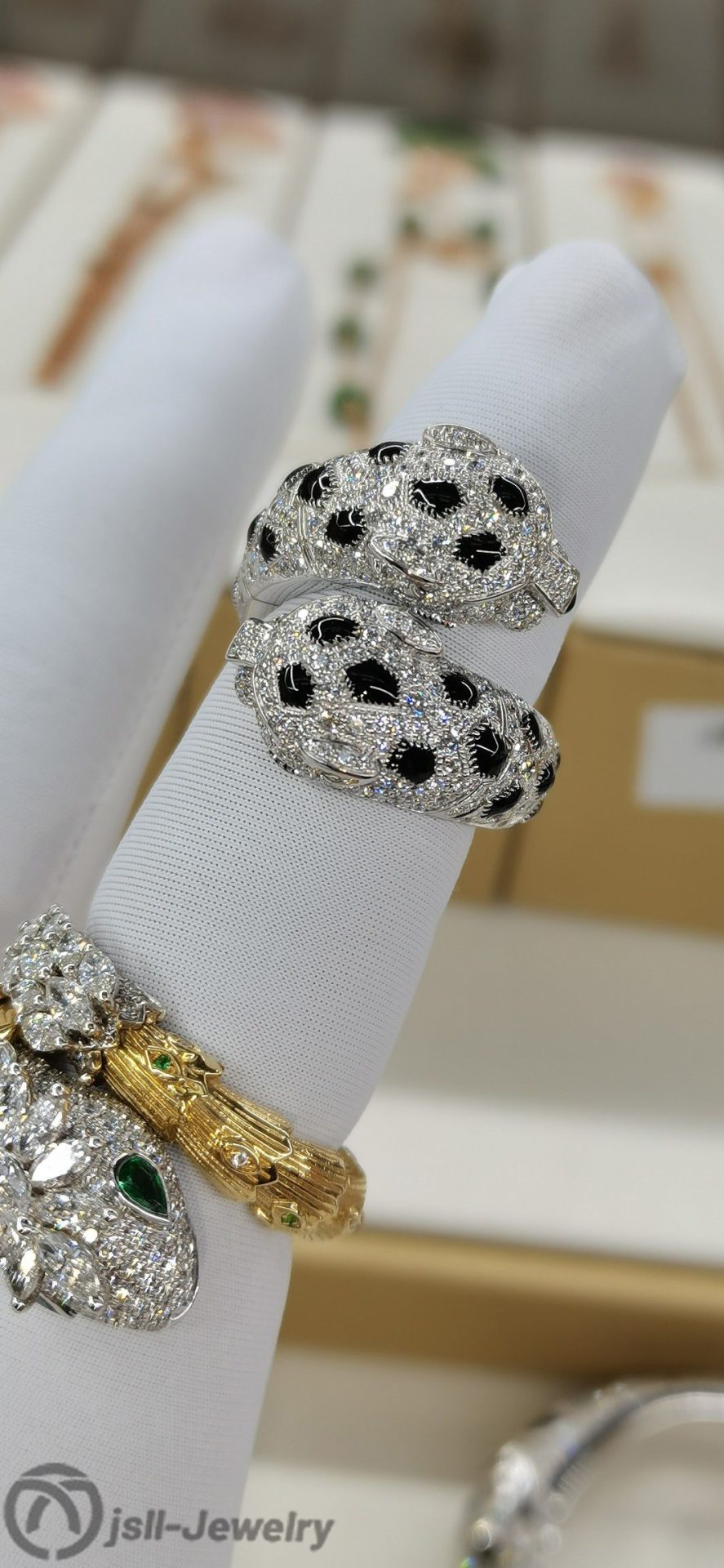 Jsll-Jewelry | Luxury double leopard diamond ring