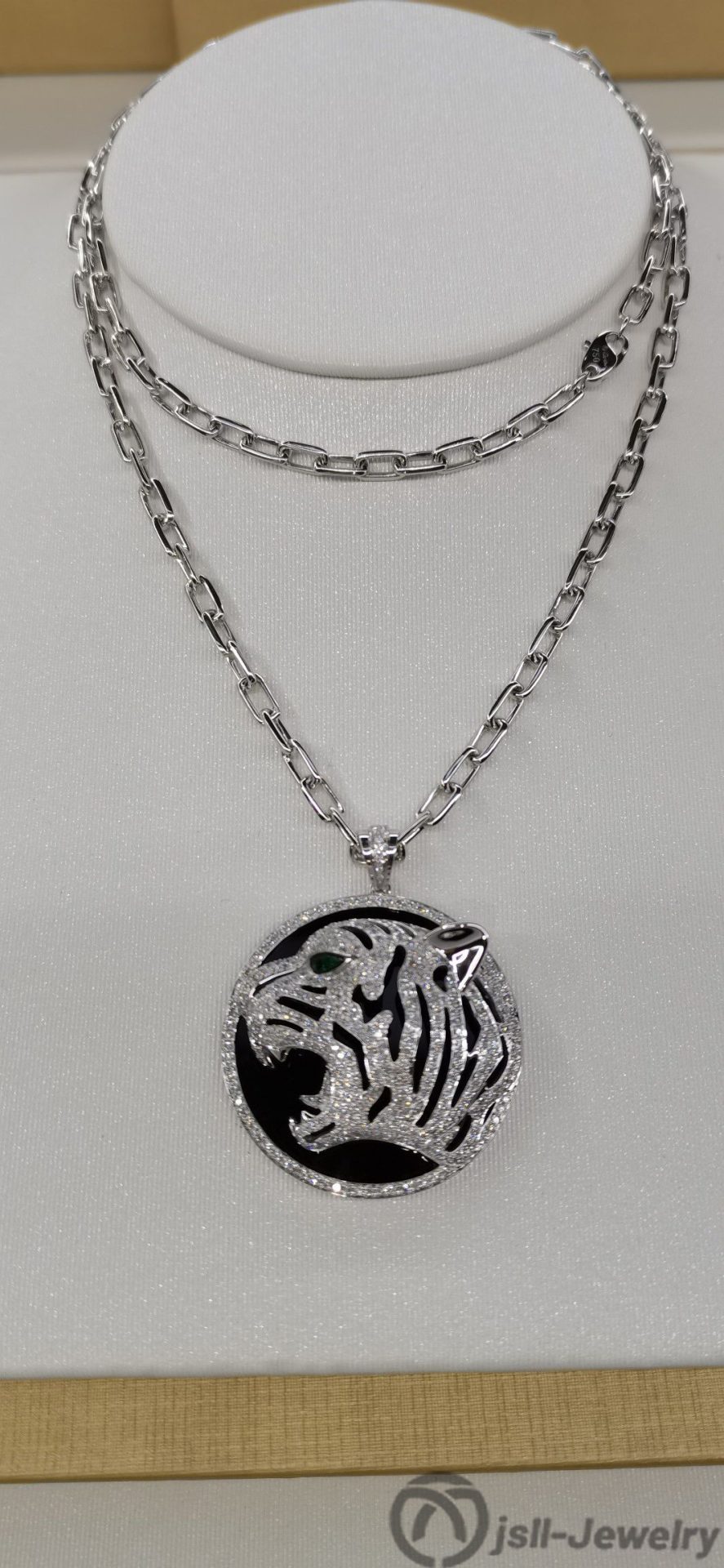 Jsll-Jewelry | 18K white gold with diamondsLuxury leopard head necklace