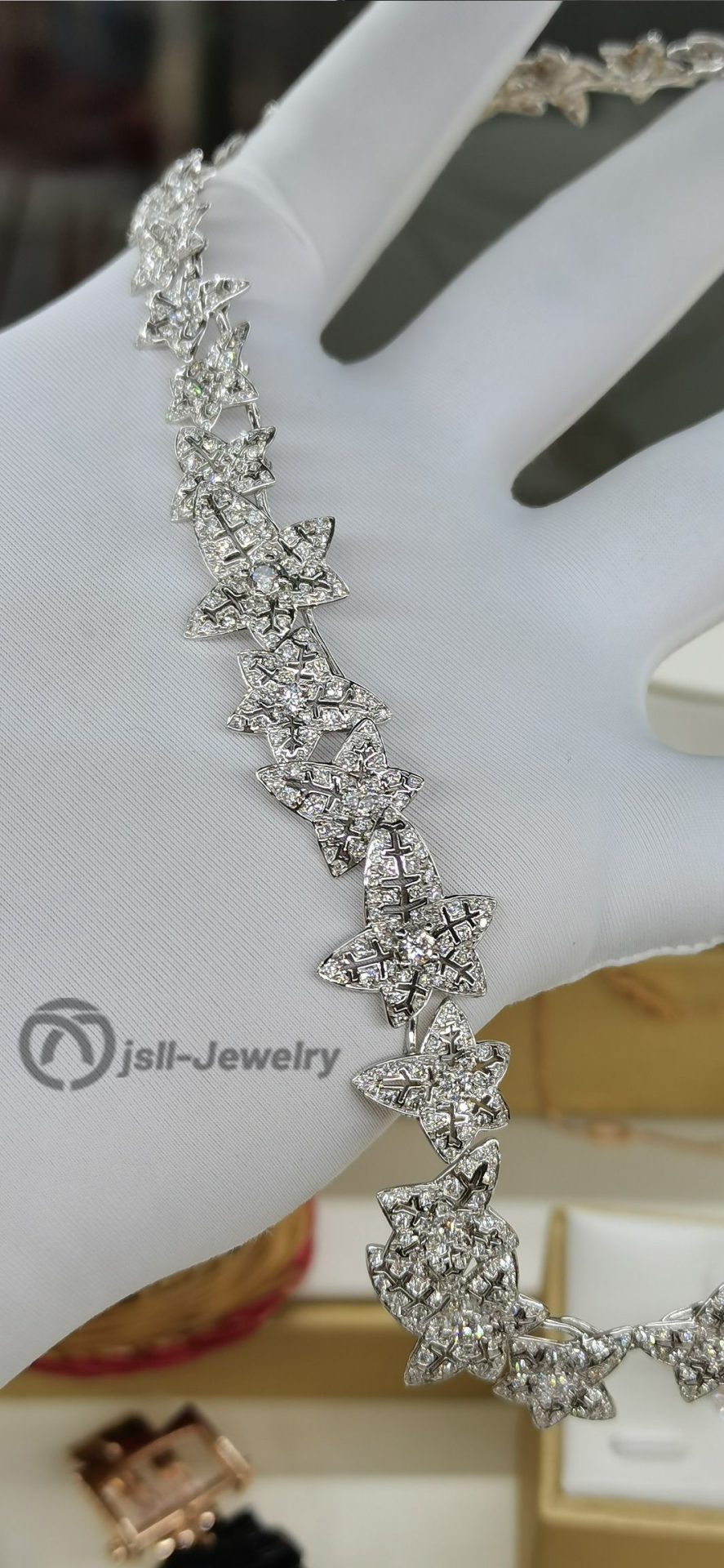 Jsll-Jewelry | 18K white gold necklace Full of Star Diamond Deluxe Edition