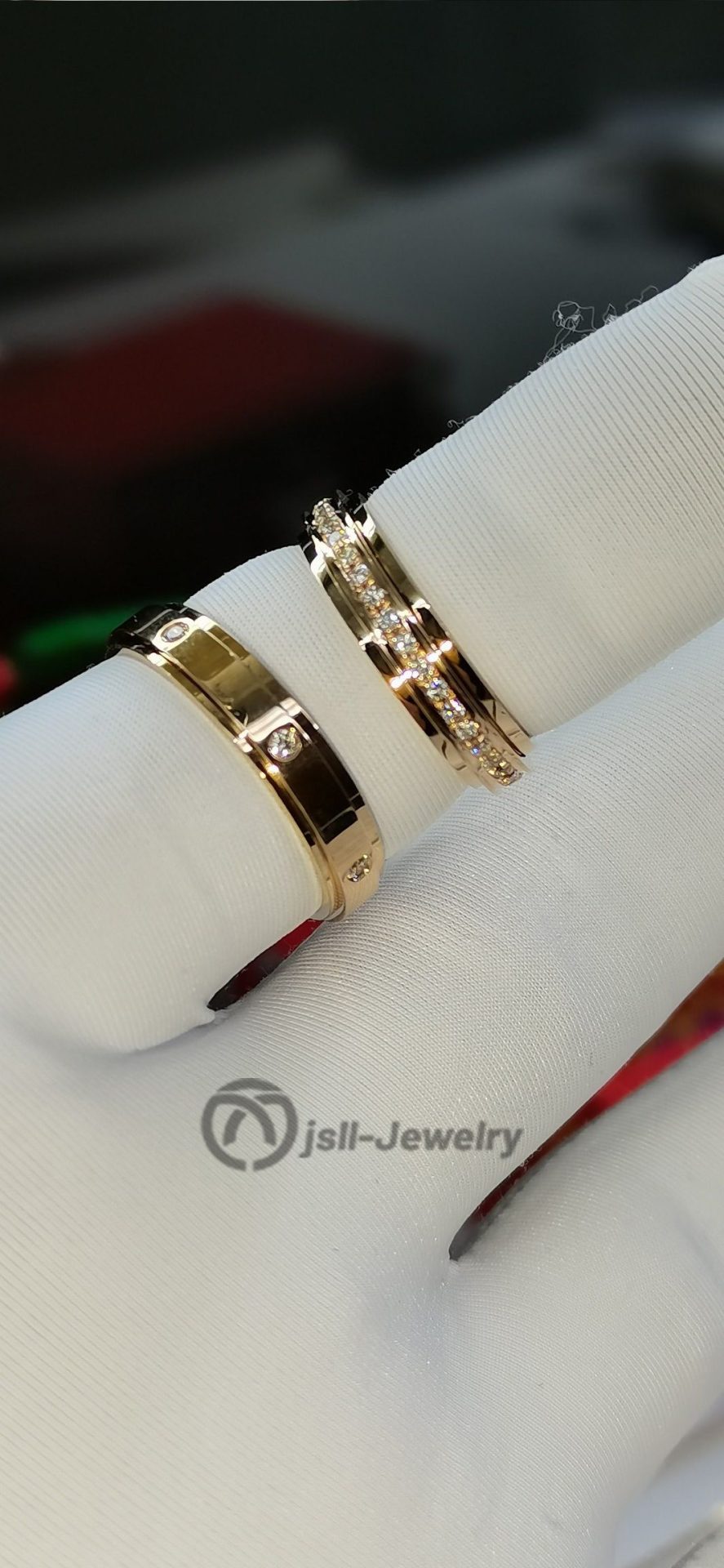 Jsll-Jewelry | 18K rose gold set with diamond ring