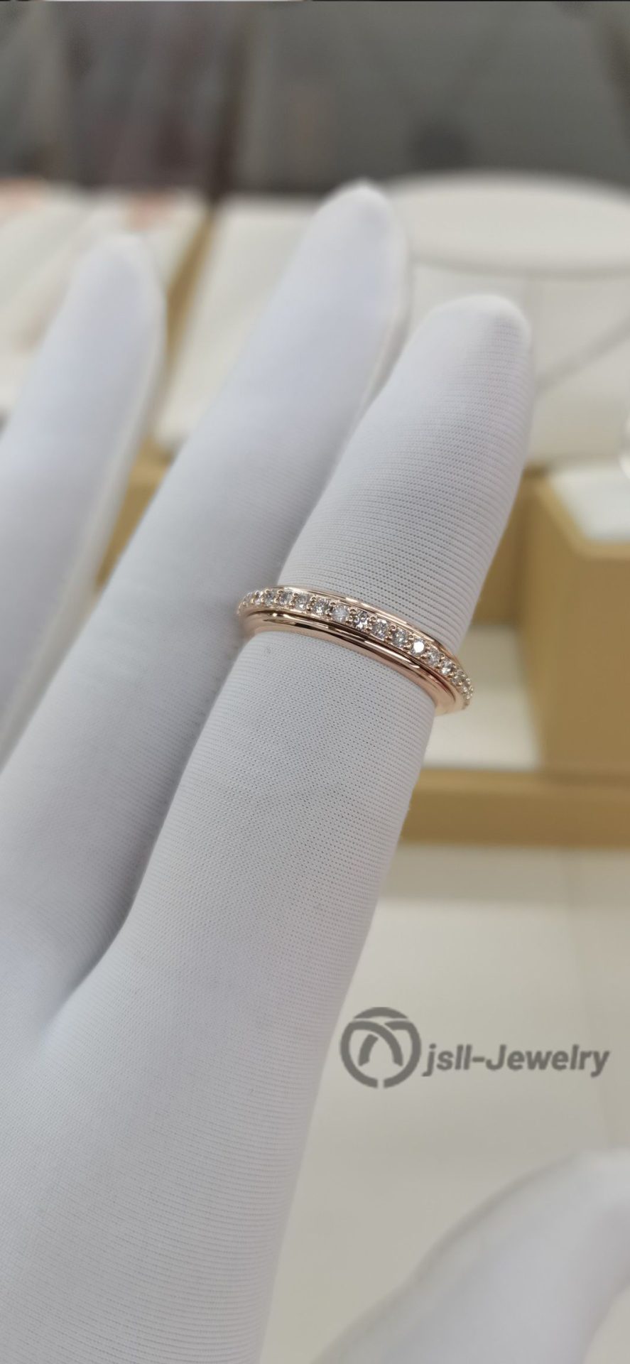 Jsll-Jewelry | 18K rose gold set with diamond ring