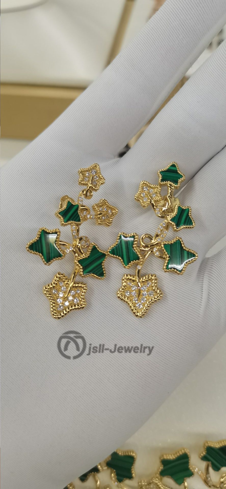 Jsll-Jewelry | Royal gift malachite earrings