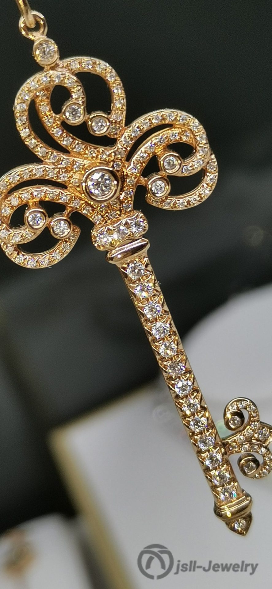 Jsll-Jewelry | 18K Rose Gold and Diamond Key Necklace (Deluxe Edition)