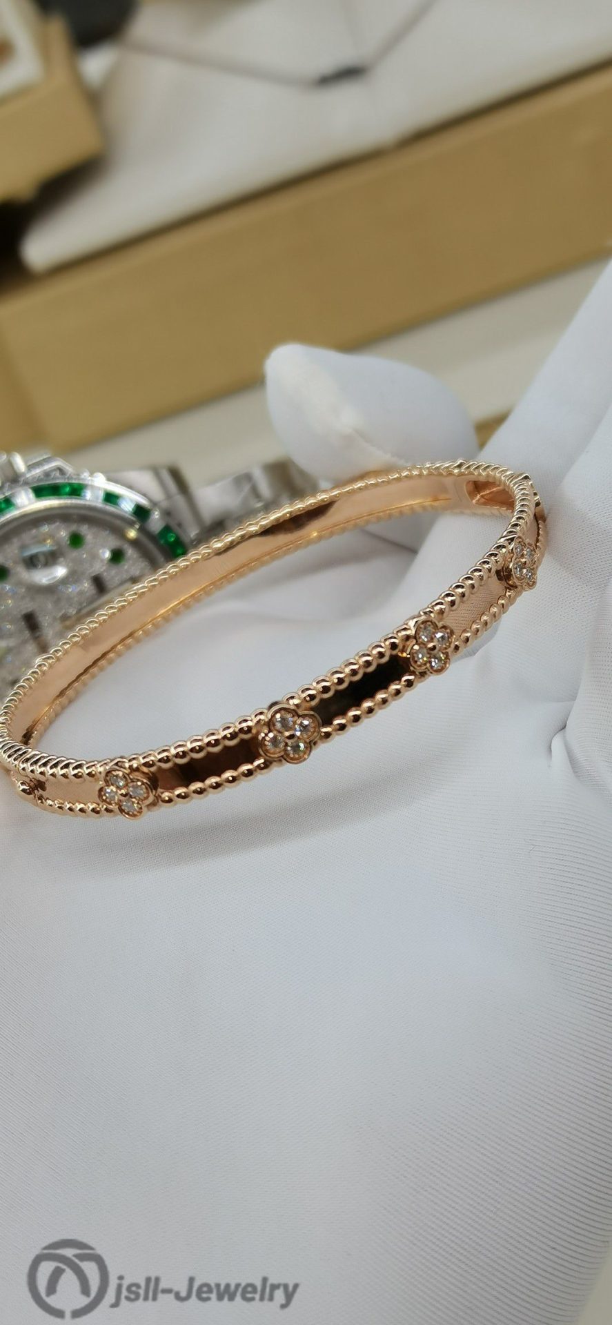 Jsll-Jewelry | 18-karat rose gold bracelet with all flowers and stars