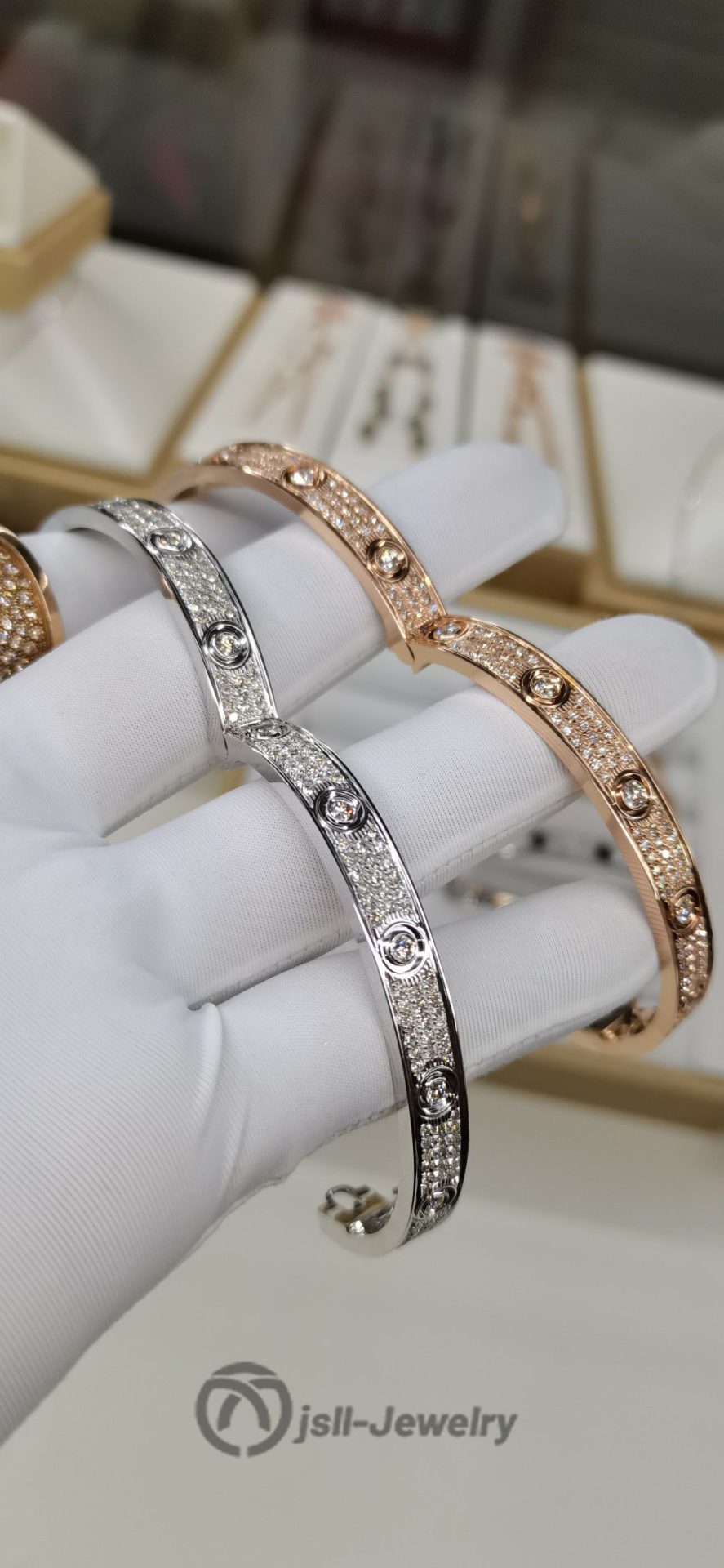 Jsll-Jewelry | 18K white gold, rose gold, main diamond bracelet