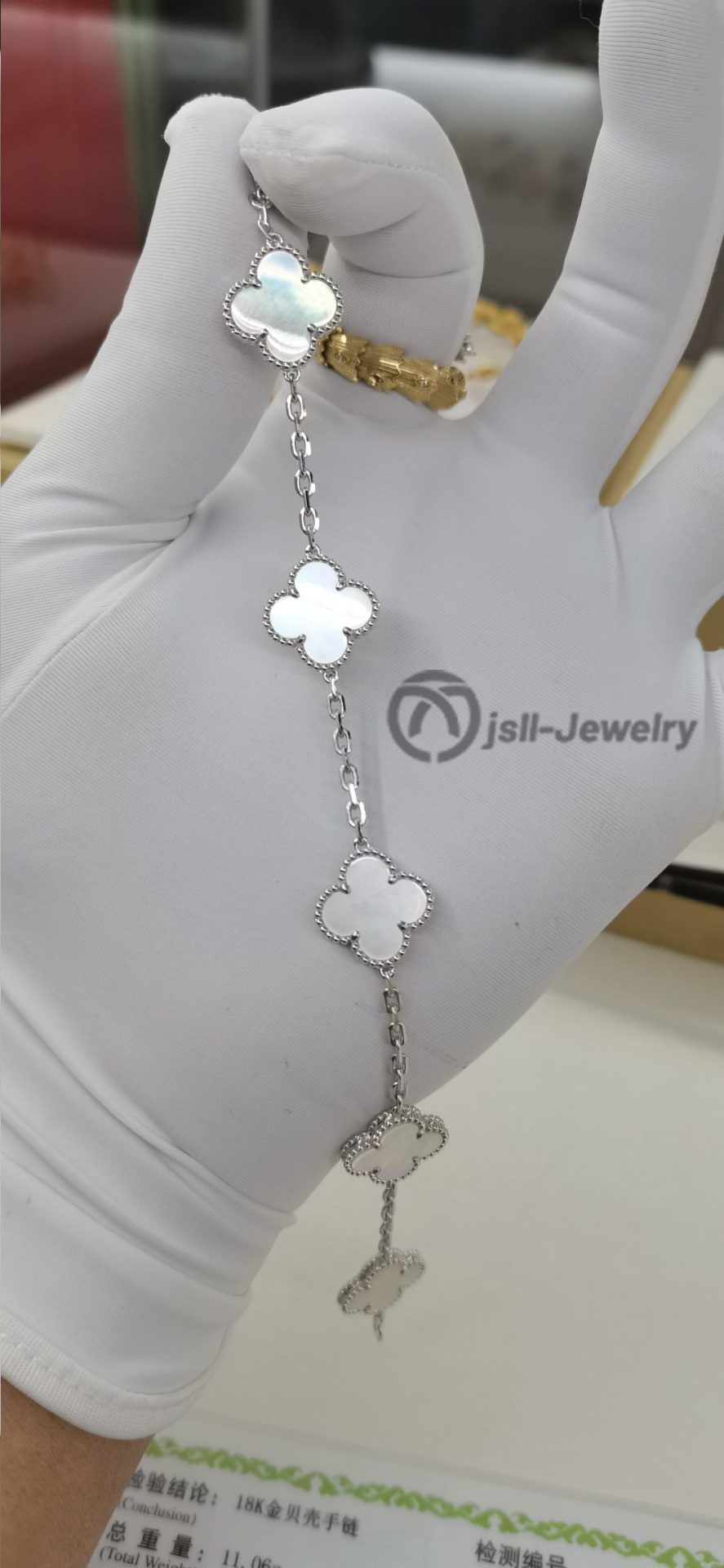 Jsll-Jewelry | 18K white gold multiflower bracelet