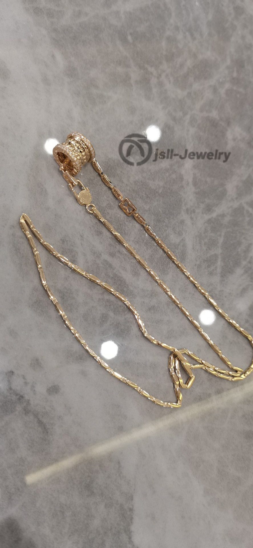 Jsll-Jewelry | 18K rose gold necklace set with diamonds