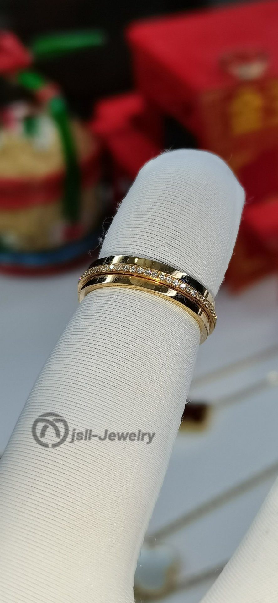 Jsll-Jewelry | 18K rose gold set with diamond ring