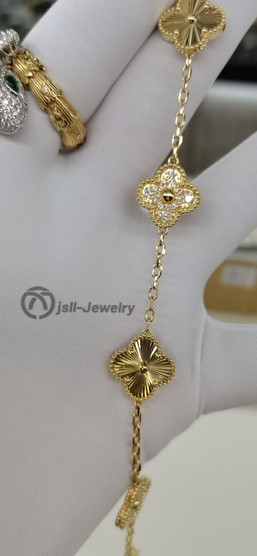 Jsll-Jewelry | 18K Gold Five-flower (2 Flower Stars) Floral piece bracelet