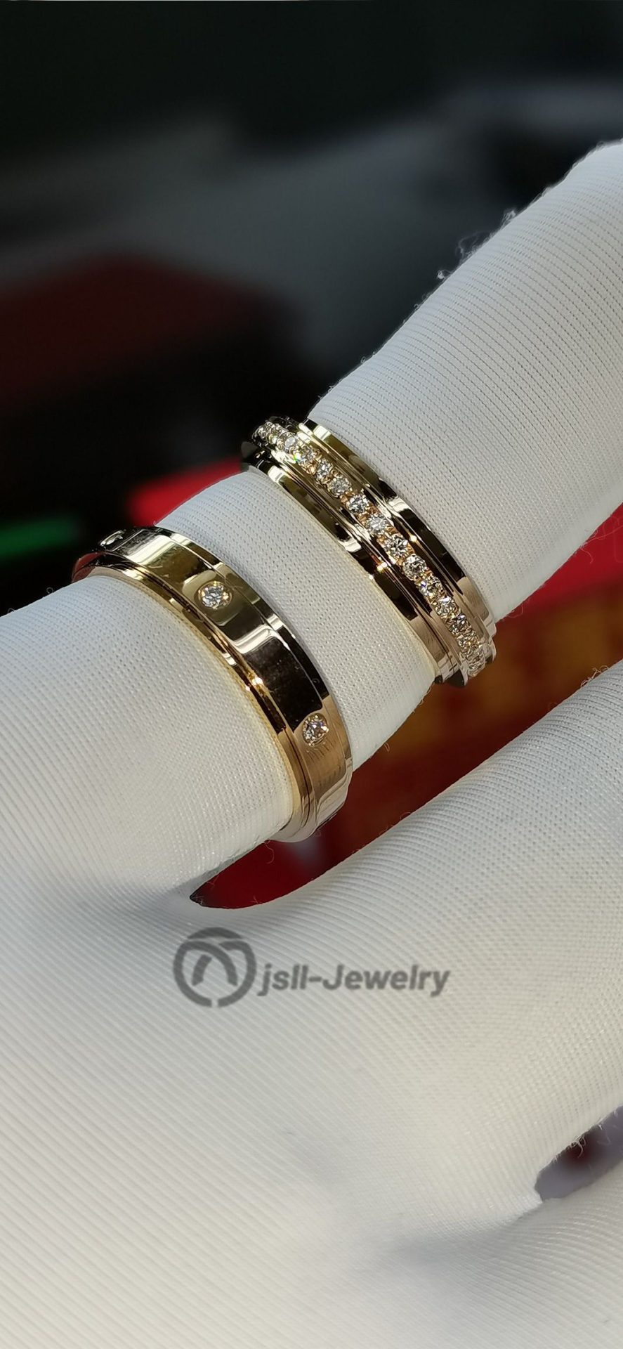 Jsll-Jewelry | 18K rose gold set with diamond ring