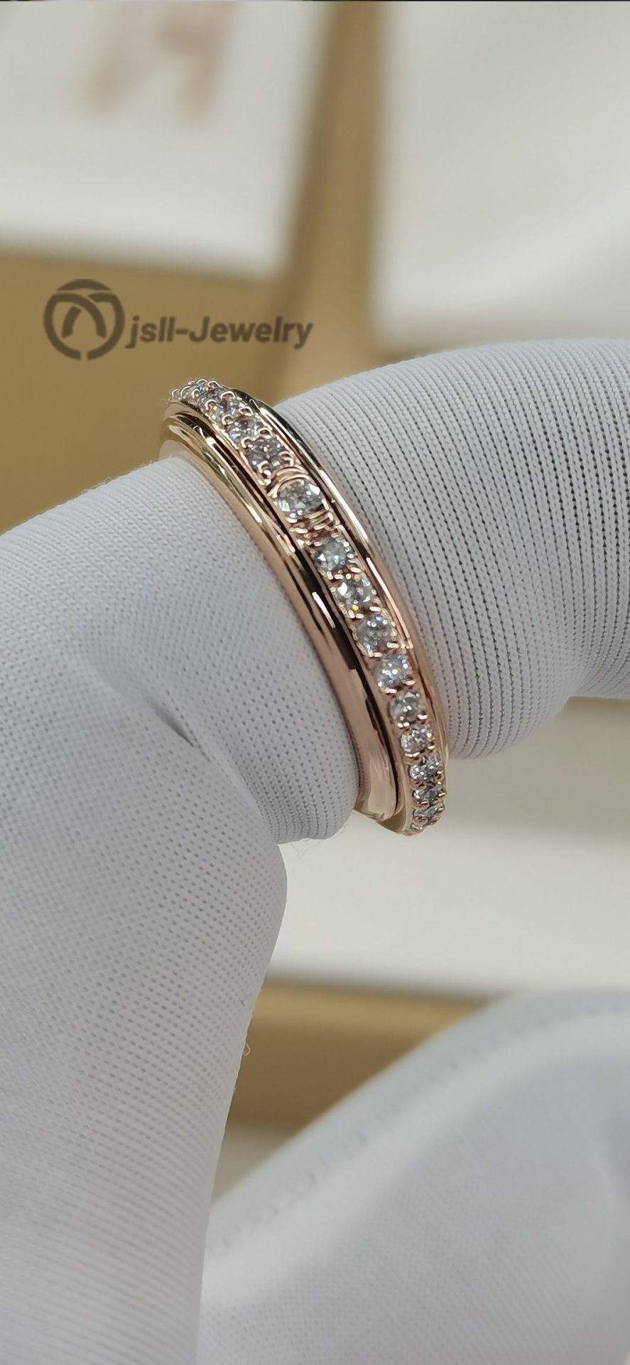 Jsll-Jewelry | 18K rose gold set with diamond ring