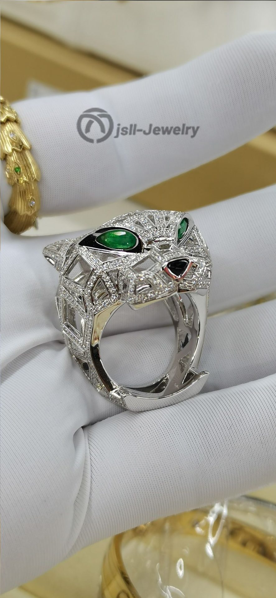 Jsll-Jewelry | Hollowed-out star leopard head ring