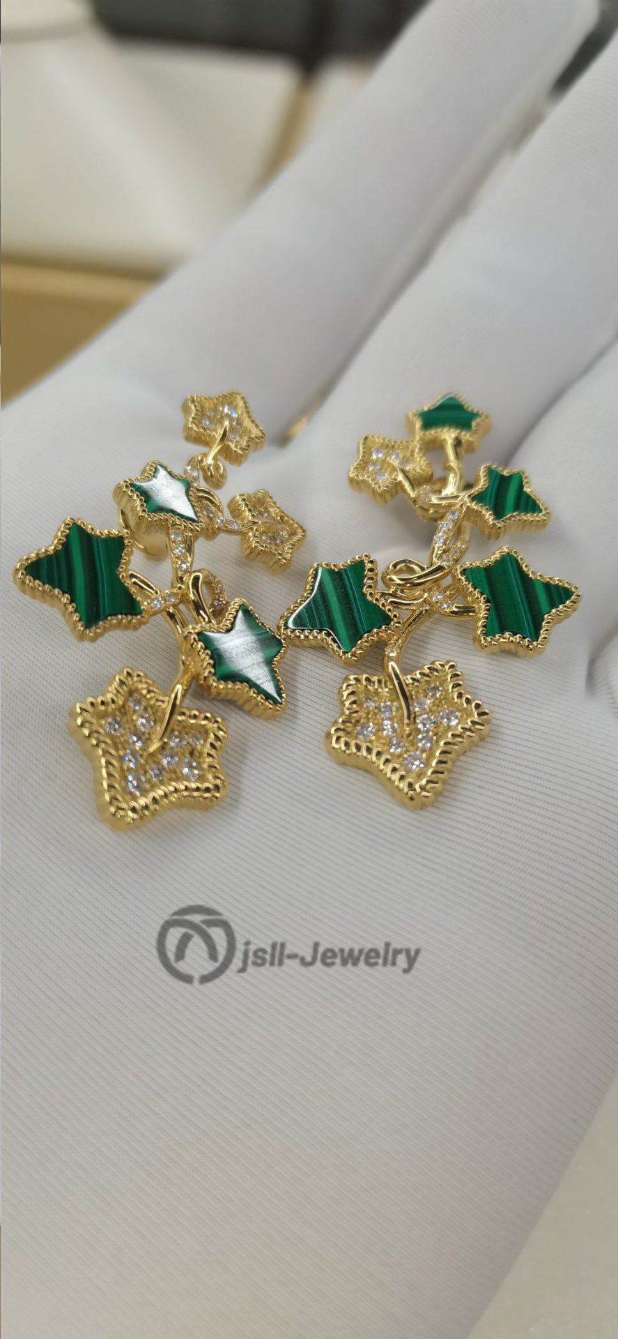 Jsll-Jewelry | Royal gift malachite earrings