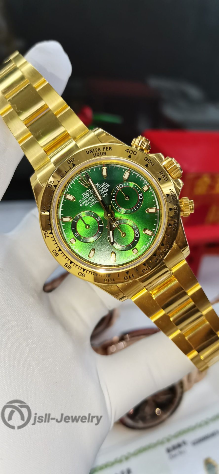 Jsll-Jewelry | Green Face Datona Watch (gold plated)