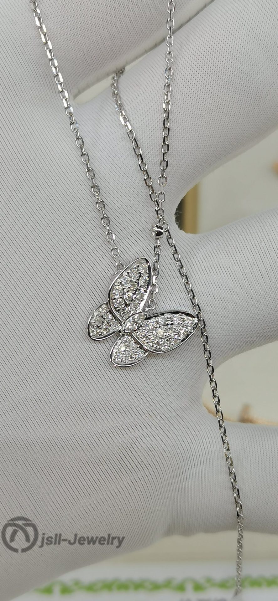 Jsll-Jewelry | 18K white gold studded with butterfly stars