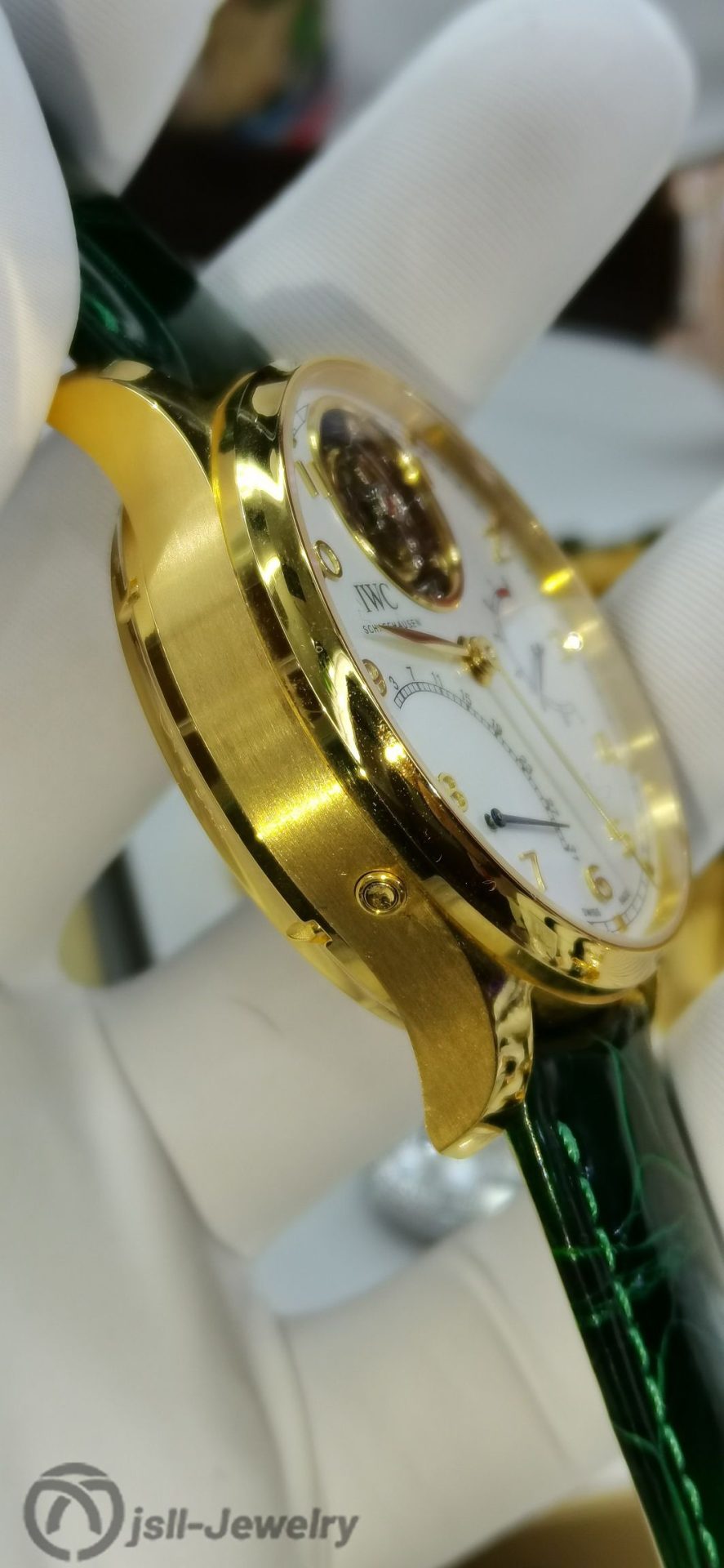 Jsll-Jewelry | Green Shirt Reverse Calendar Watch (Gold plated)