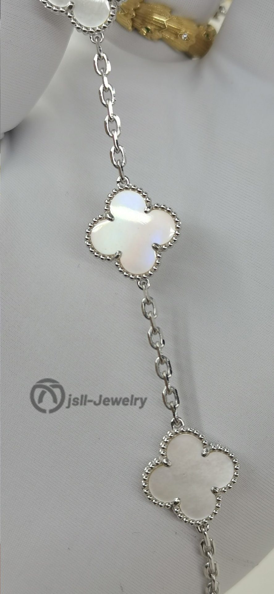 Jsll-Jewelry | 18K white gold multiflower bracelet