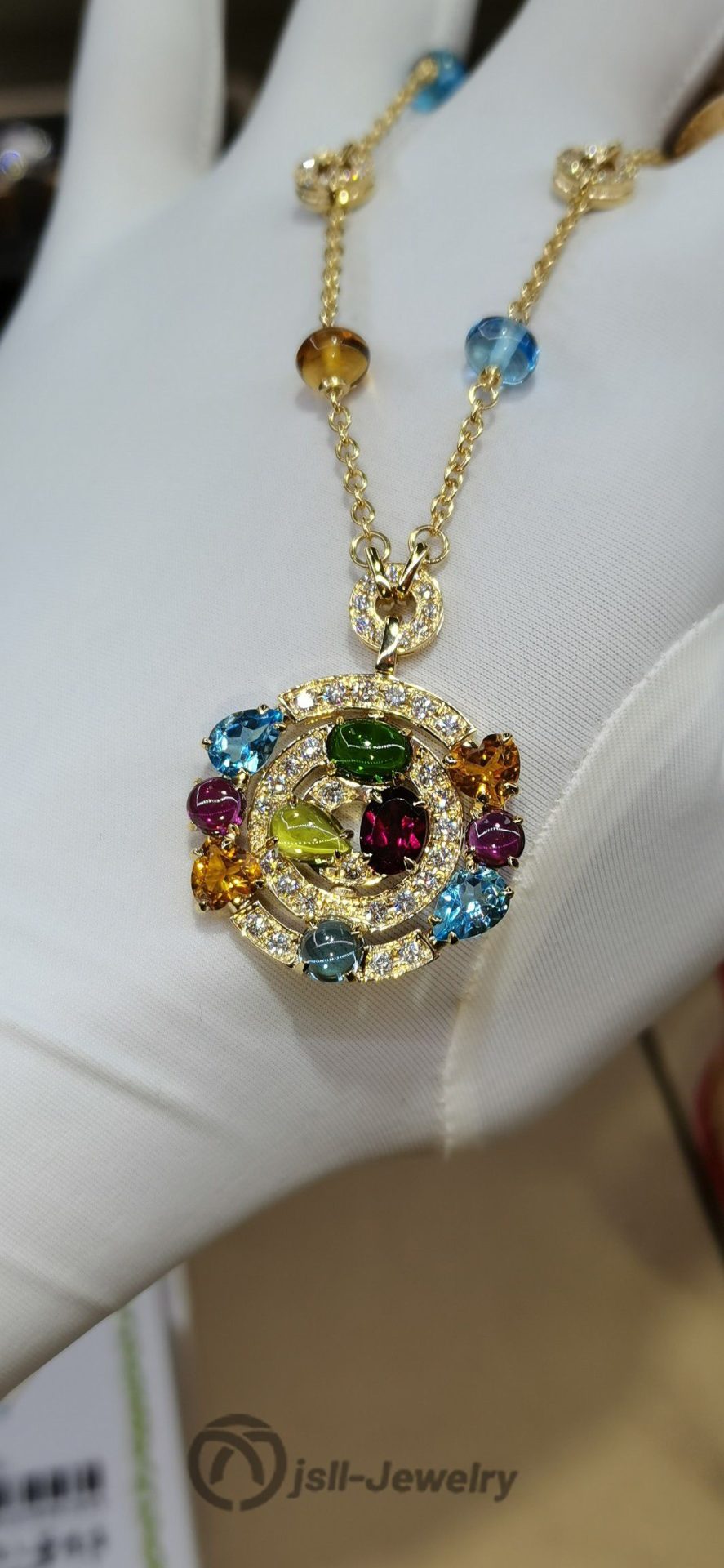 Jsll-Jewelry | 18K gold with diamonds, jeweled necklace