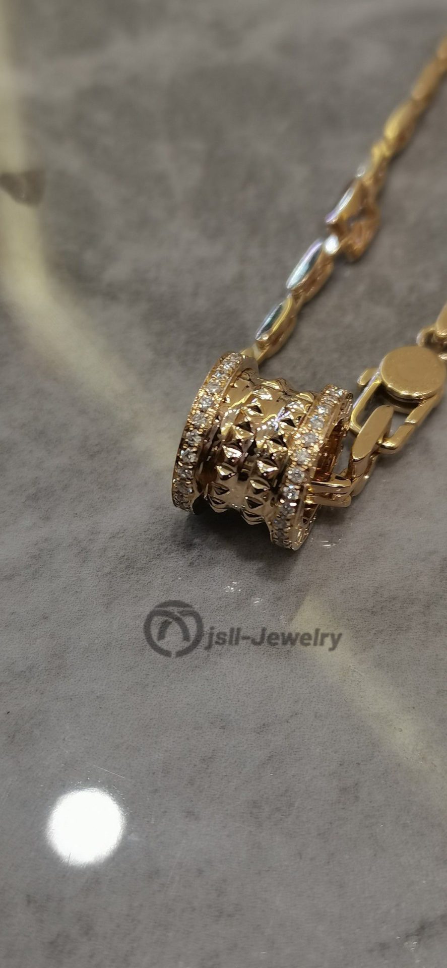 Jsll-Jewelry | 18K rose gold necklace set with diamonds