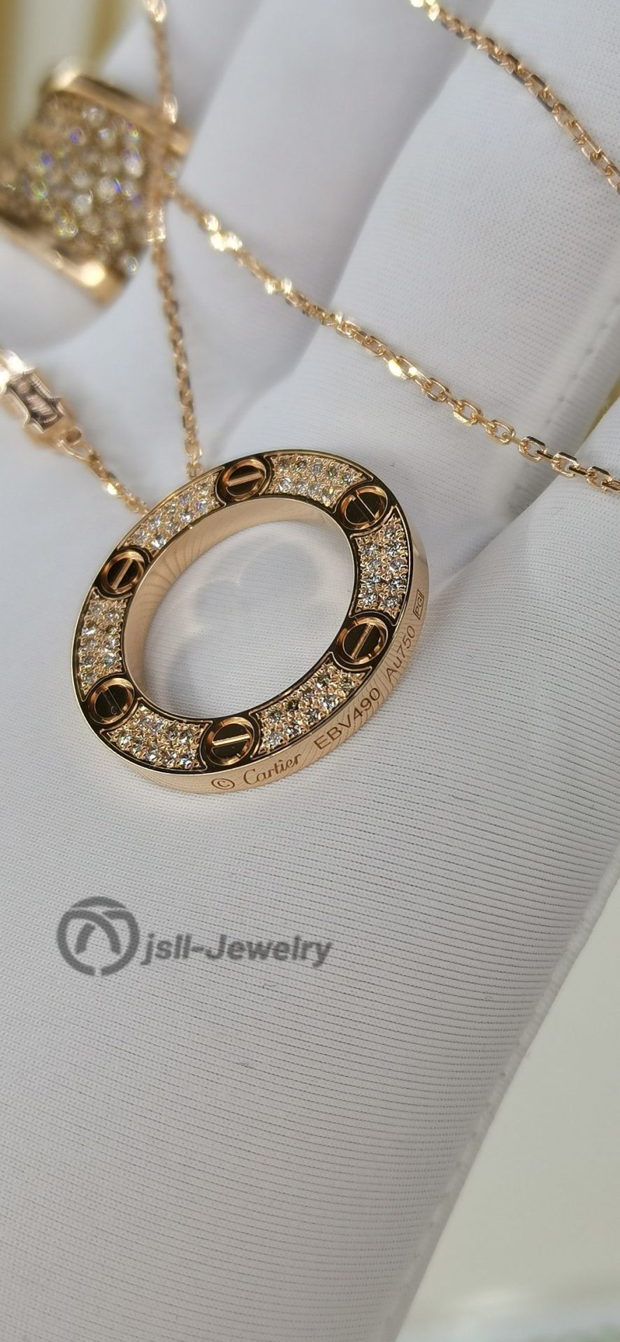 Jsll-Jewelry | 18K rose gold and diamond studded star necklace