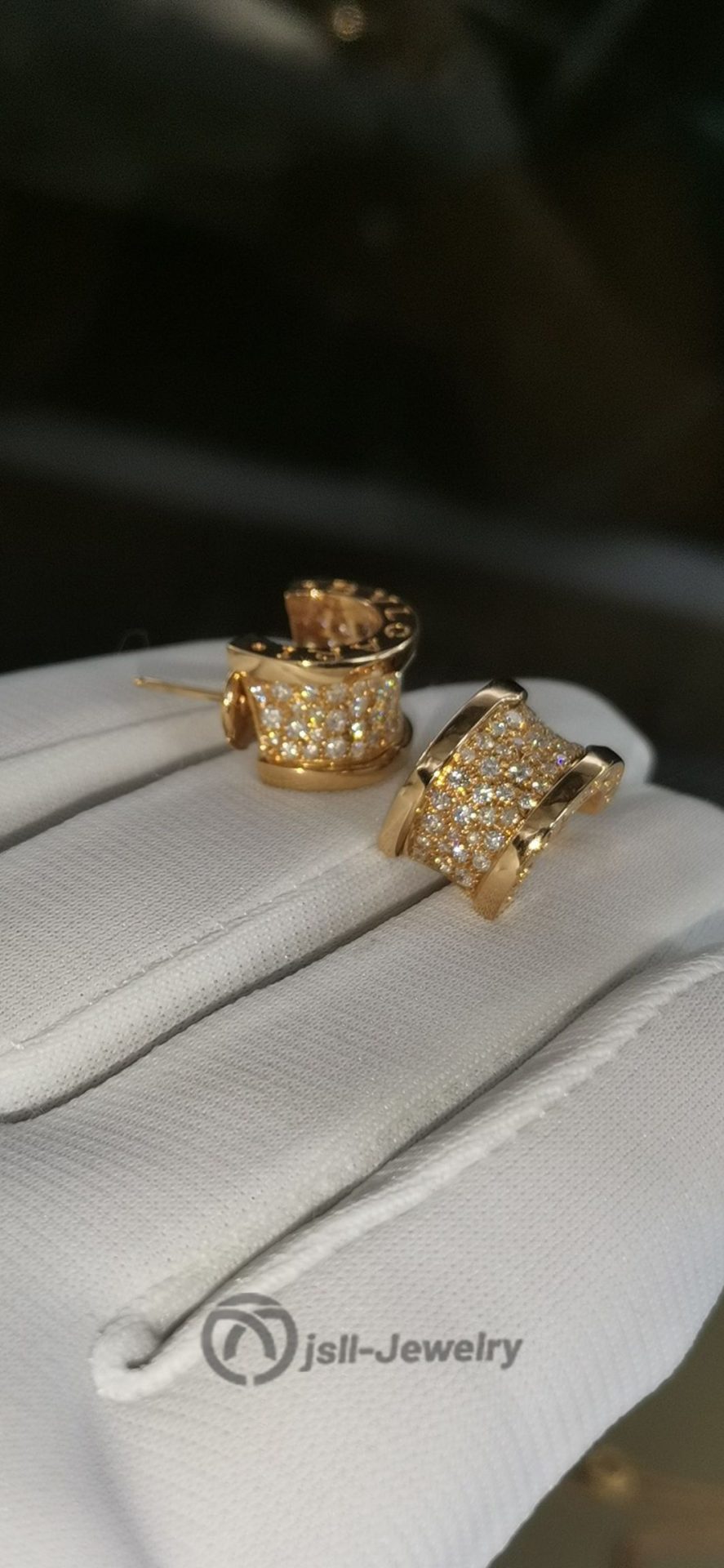 Jsll-Jewelry | 18K rose gold with diamond stud earrings