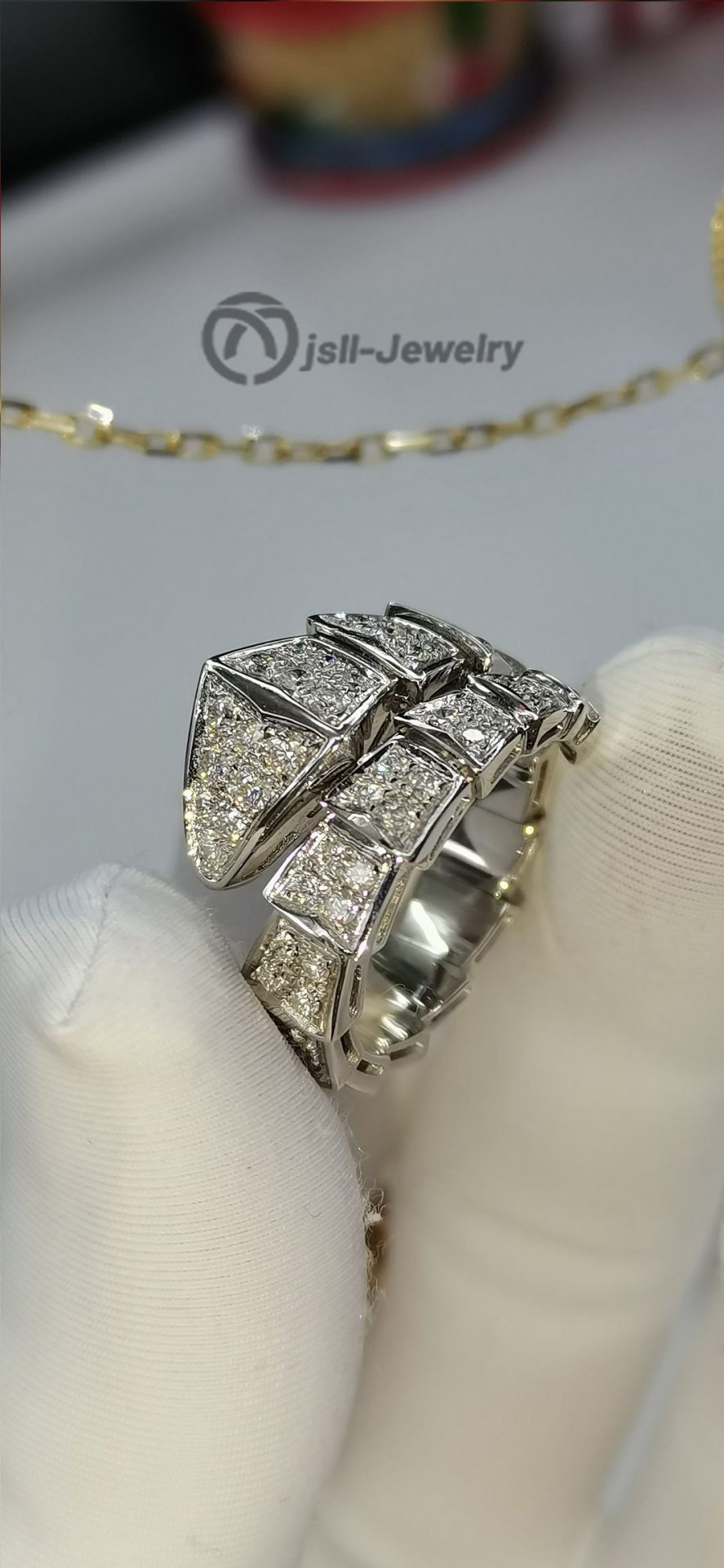 Jsll-Jewelry | 18K white gold ring with diamonds