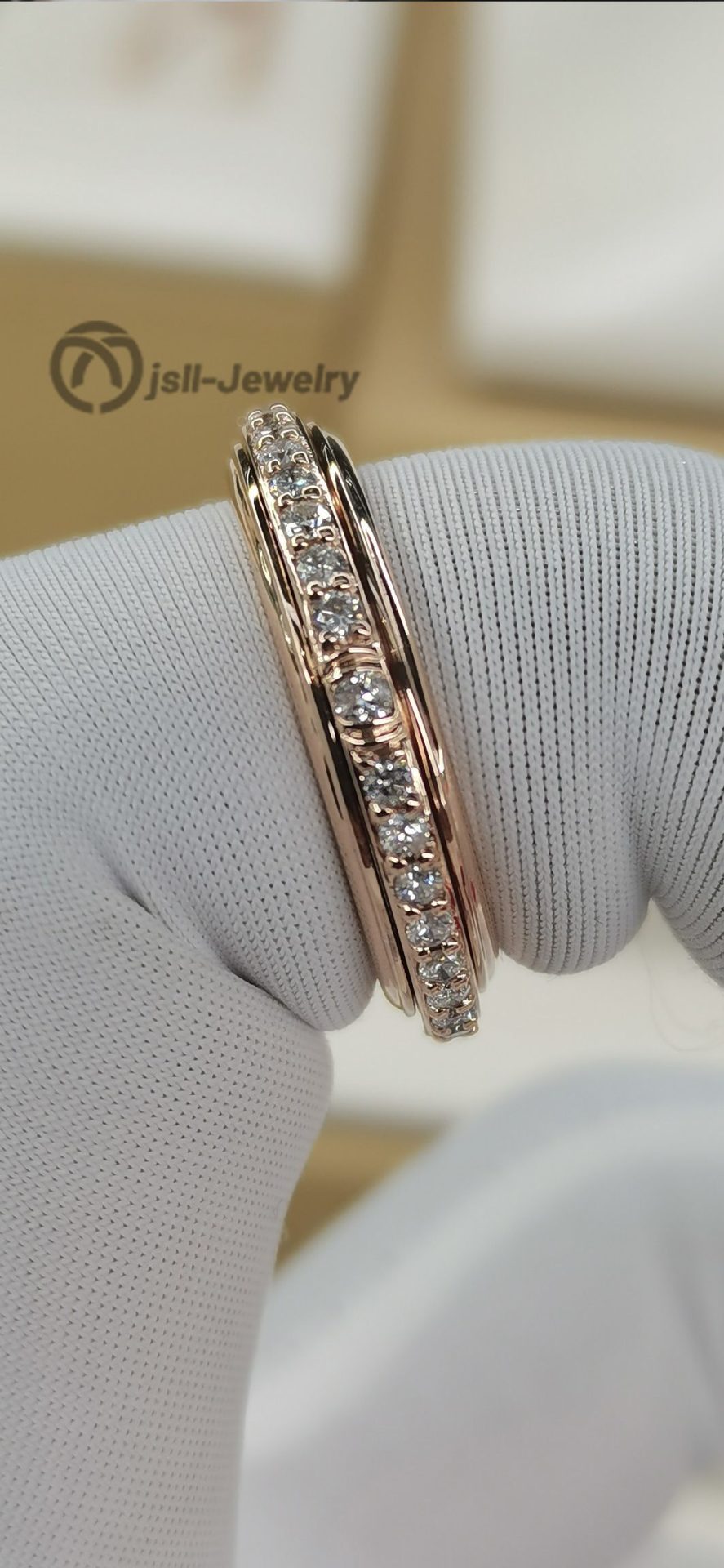 Jsll-Jewelry | 18K rose gold set with diamond ring