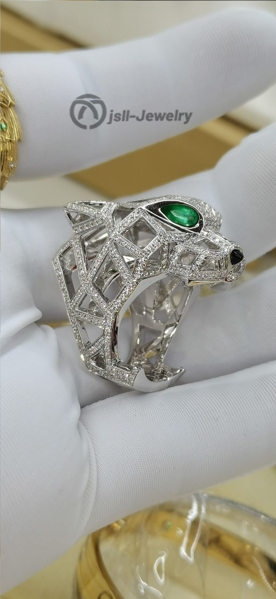 Jsll-Jewelry | Hollowed-out star leopard head ring