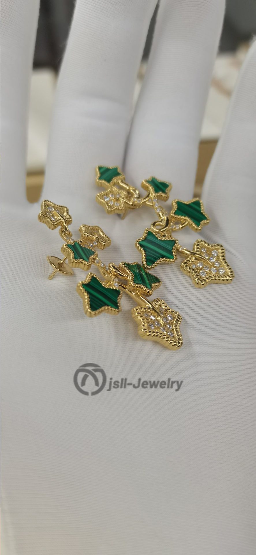 Jsll-Jewelry | Royal gift malachite earrings