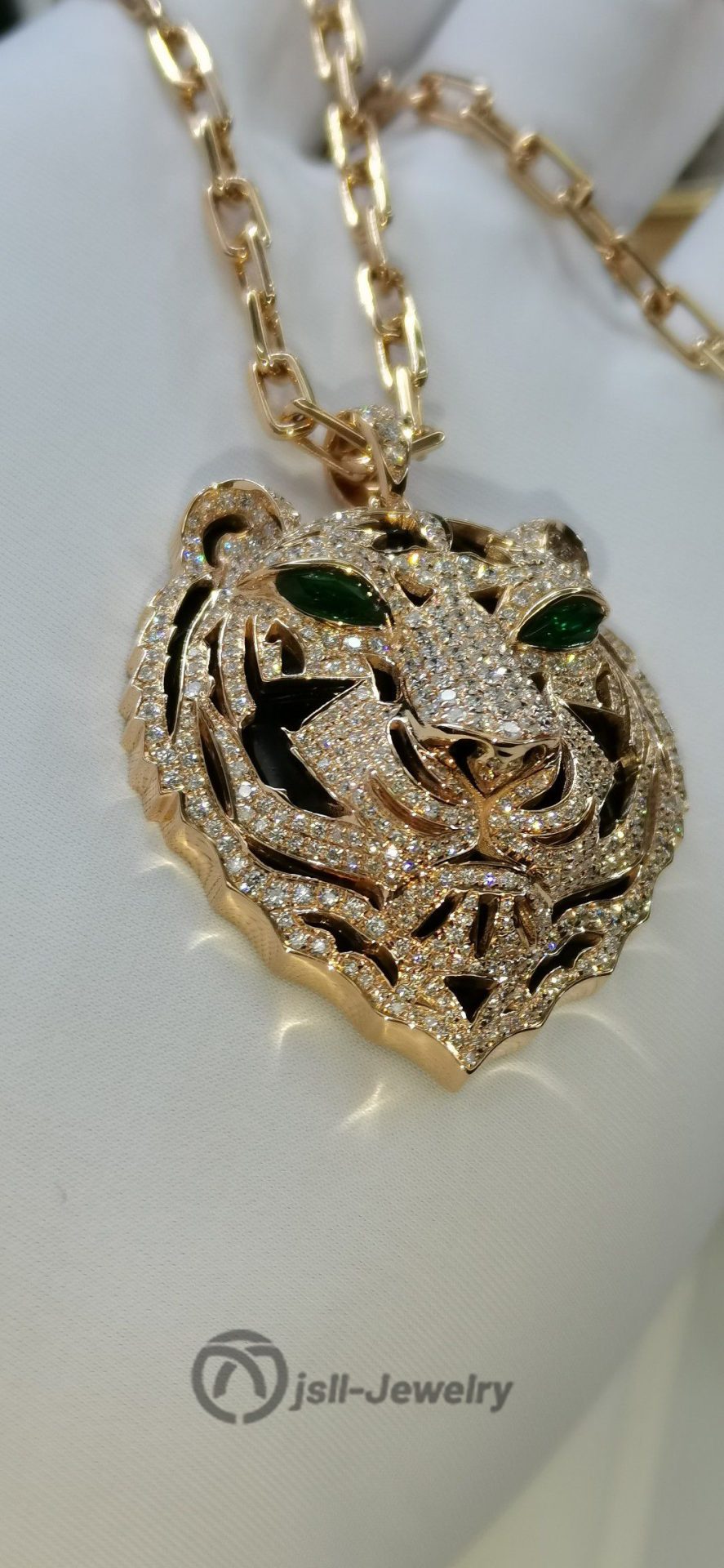 Jsll-Jewelry | 18-karat rose gold with diamonds, deluxe Tiger Head