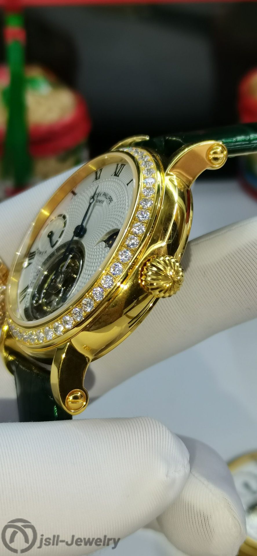 Jsll-Jewelry | Swiss EQ power Sun Moon Stars Tourbillon Watch (Gold plated)